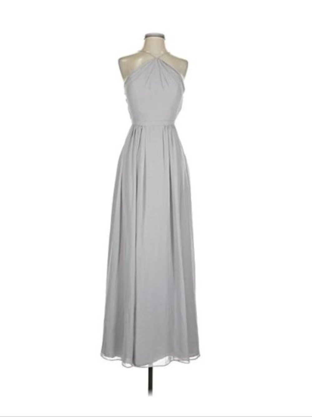 Weddington Way | Bridesmaid Dress Formal Gown Maxi Tiered Ruffle Size 4 Gray